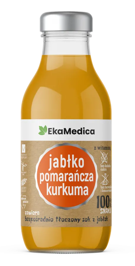 100% smaku jabłko, pomarańcza, kurkuma 300ml