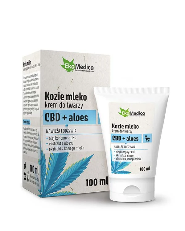 Kozie mleko pielęgnujący krem do twarzy CBD + aloes 100 ml