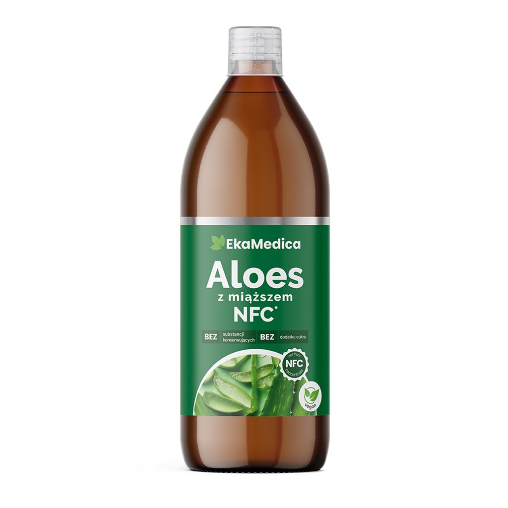 Eka Aloes z miąższem, sok z aloesu z cząstkami miąższu NFC - suplement diety 1000 ml