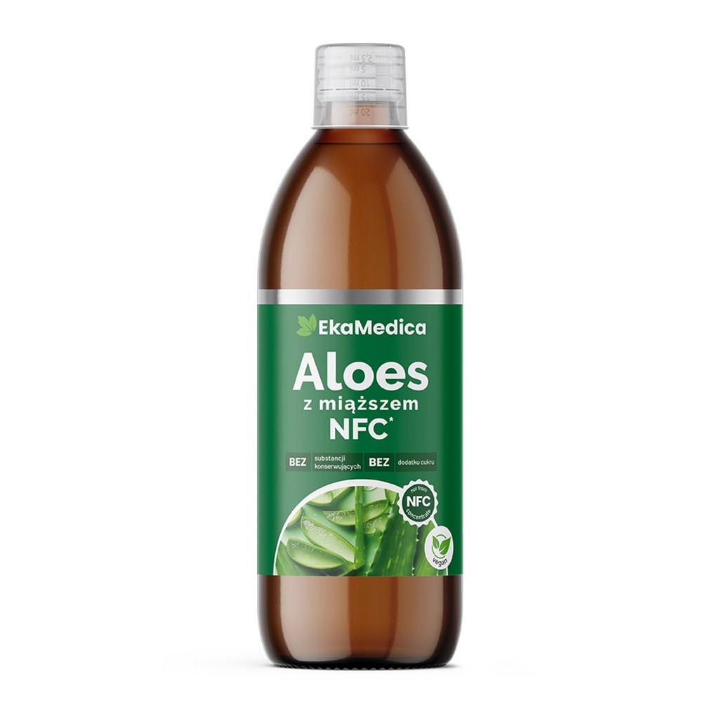 Eka Aloes z miąższem, sok z aloesu z cząstkami miąższu NFC - suplement diety 500 ml