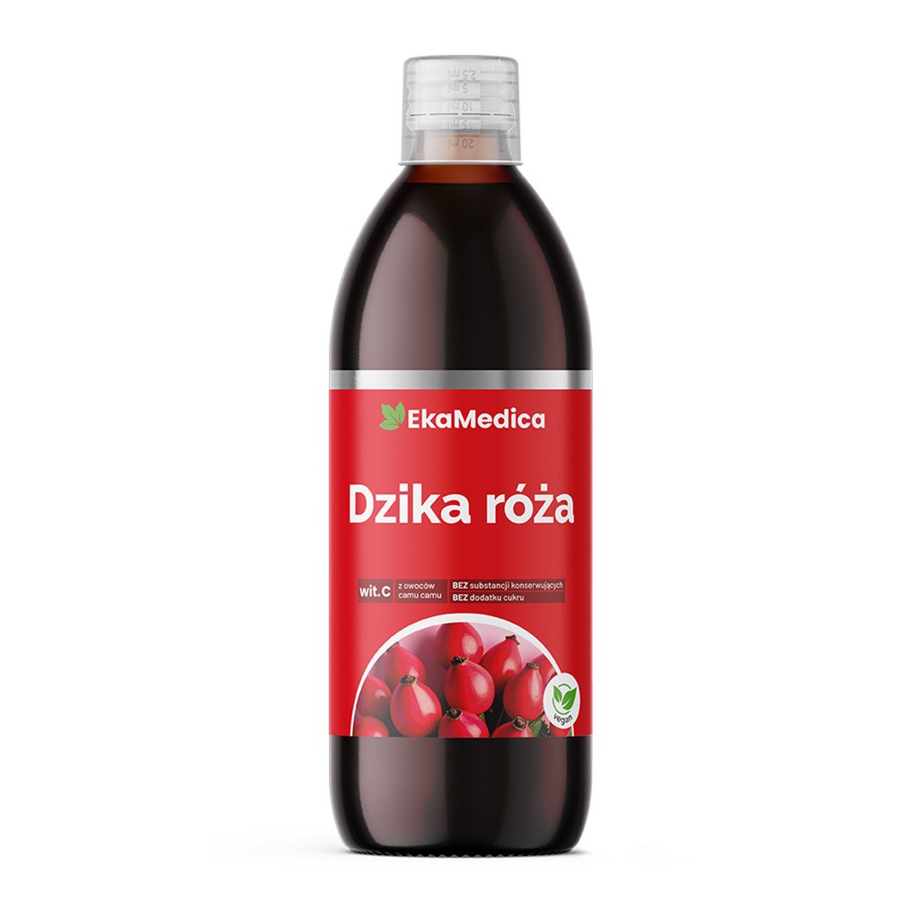 Eka Dzika róża, sok z dzikiej róży z witaminą C - suplement diety 500 ml